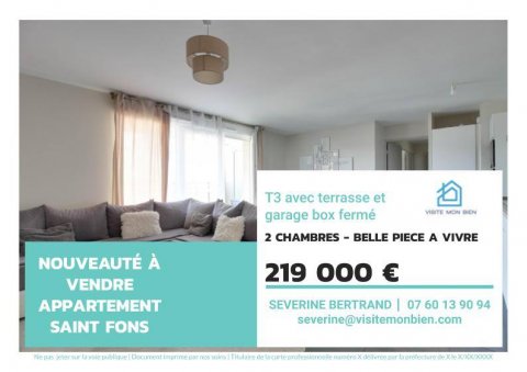 Appartement type F3 en vente à Saint-Fons